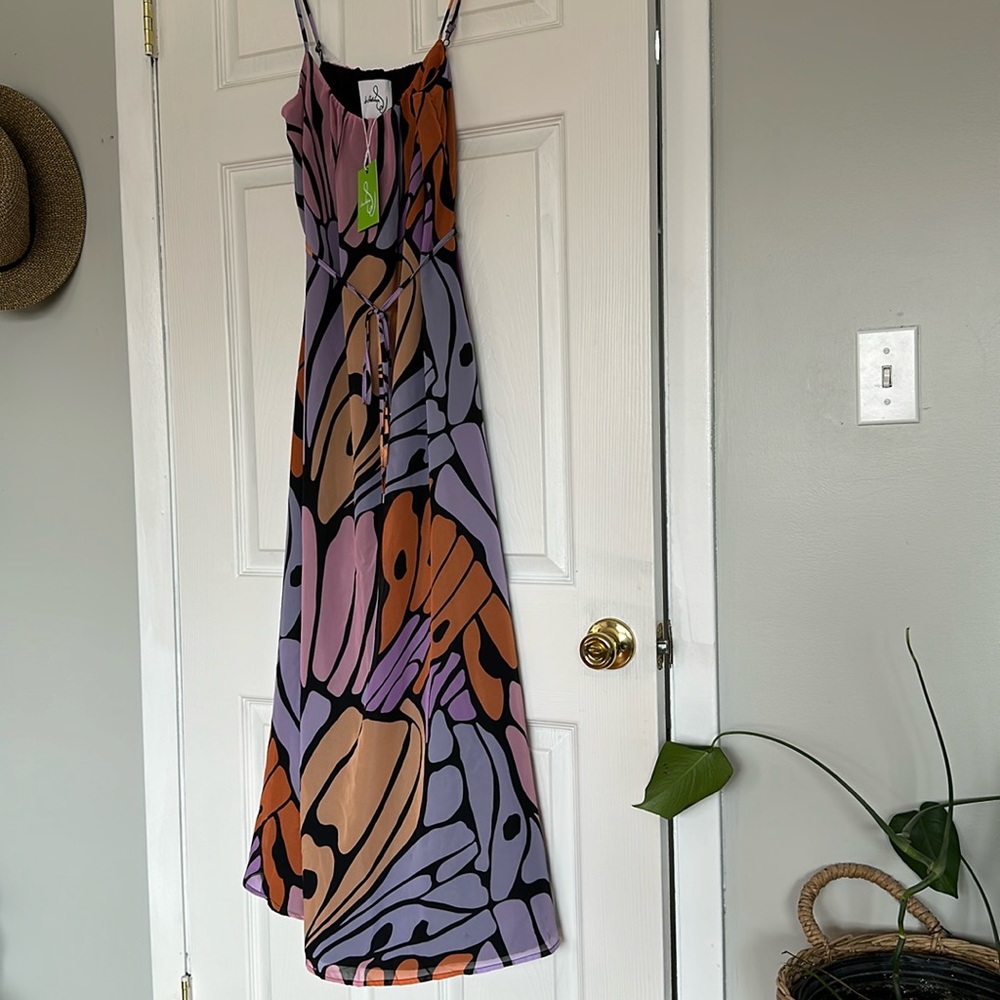 Sam Edelman Butterfly Trapeze Maxi Dress — Size Small